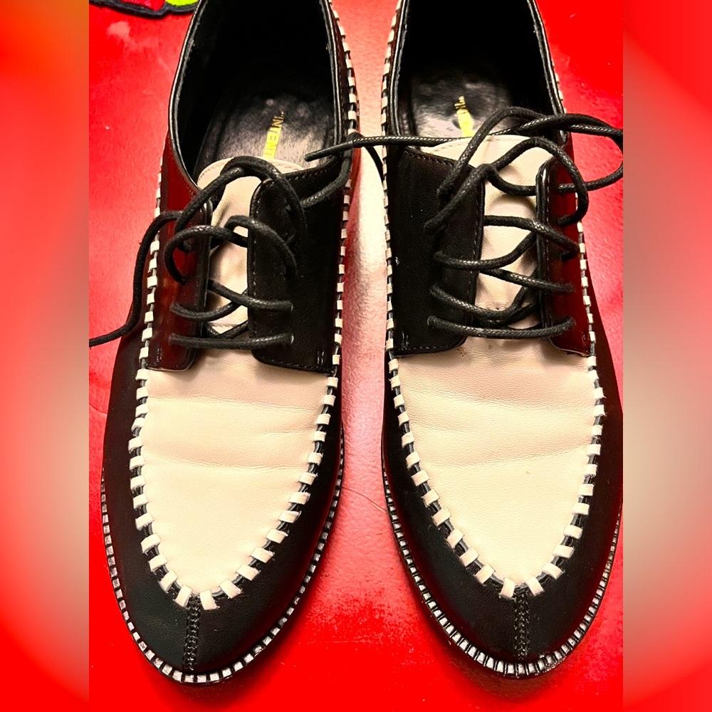 Intentionally Blank Saintly Black & White Oxfords